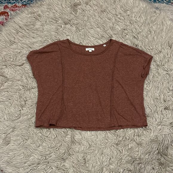 Max studio linen blend cropped T-shirt size small - Picture 1 of 4